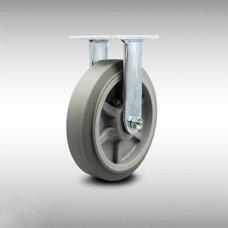 Service Caster 8 Inch Stainless Steel Thermoplastic Rubber Wheel Rigid Caster with Ball Bearing SCC-SS30R820-TPRBF